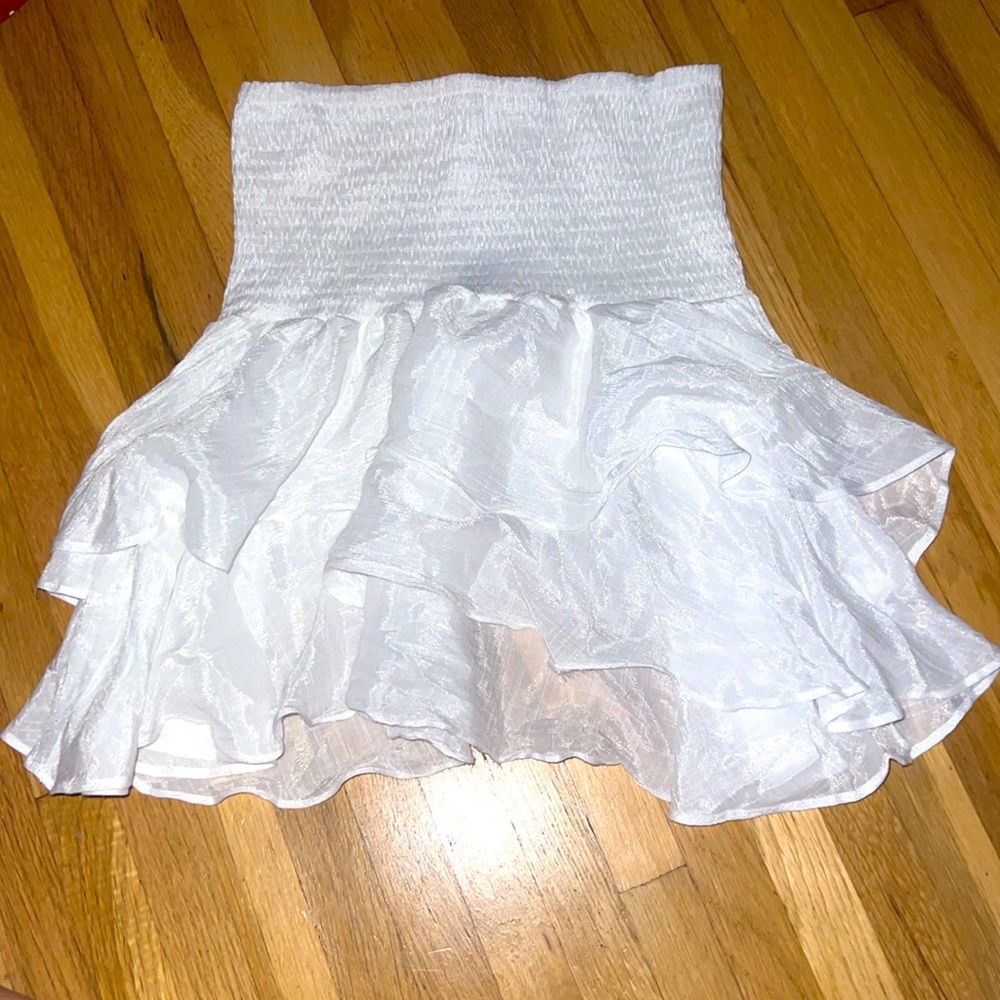 Shein white flowy vacation skirt